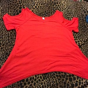 Red Cutout Blouse